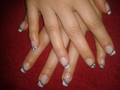 gel paillette violet et gris